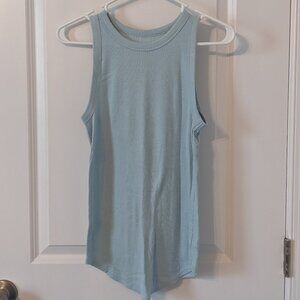 A New Day Light Blue Ribbed Tank Top - Size Large